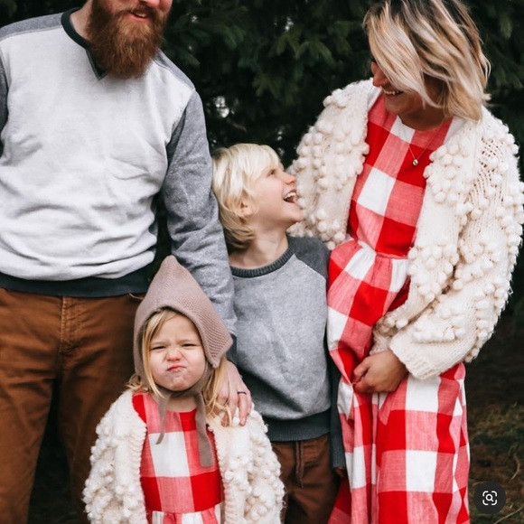 Roolee red buffalo plaid gingham Maddie mom midi maxi dress - Picture 12 of 15